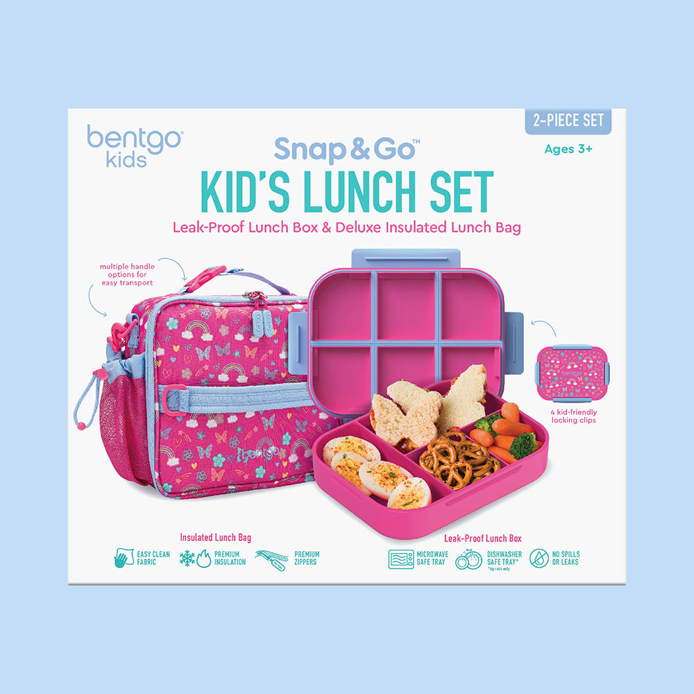 Bentgo® Kids Snap & Go 2-Piece Lunch Set  - Rainbows And Butterflies | Packaging