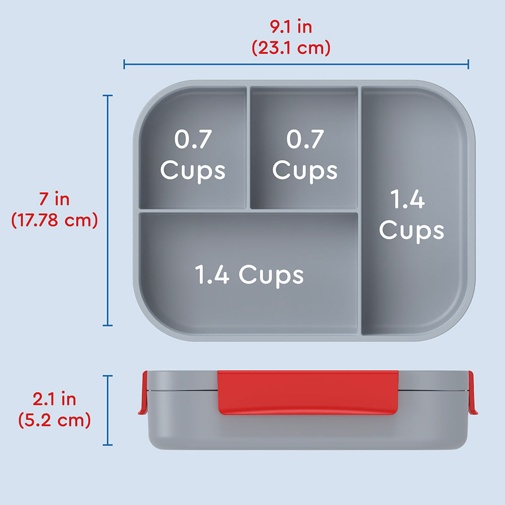 Bentgo® Kids Snap & Go Lunch Box | Trucks - Product Dimensions