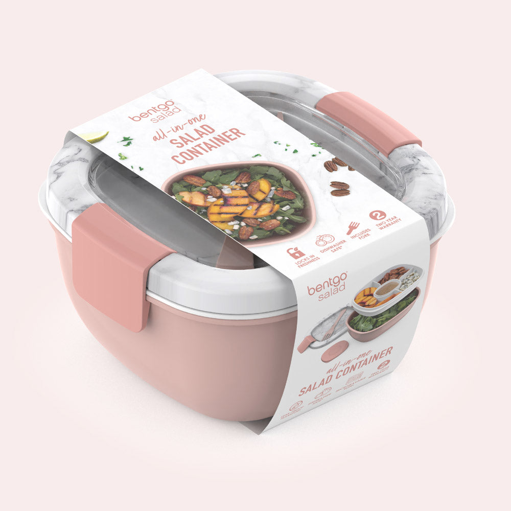 Bentgo® All-in-One Salad Container  - Blush Marble | Packaging